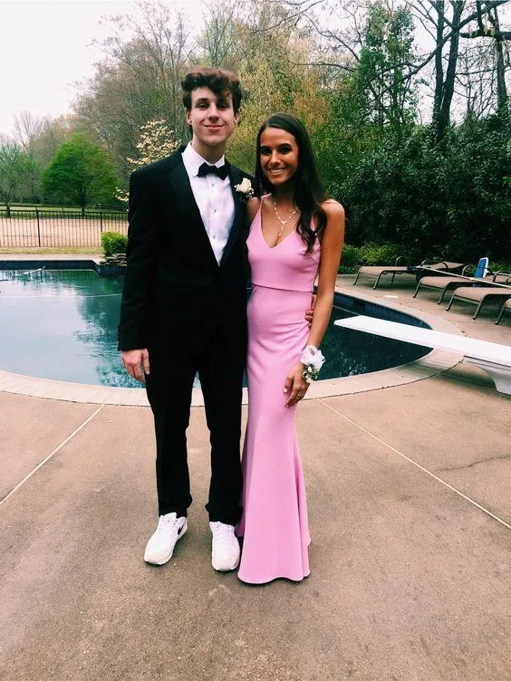 Pink Prom Dresses,Mermaid Long Evening Dress Pretty Prom Dresses    fg835